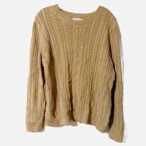 Amazon Essentials Tan Cable-knit Sweater
